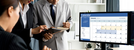 Calendar on computer software application for schedule planning for personal organizer and online...