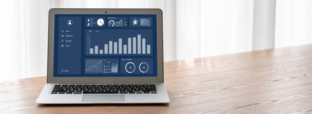 Business data dashboard provide modish business intelligence analytic for marketing strategy...