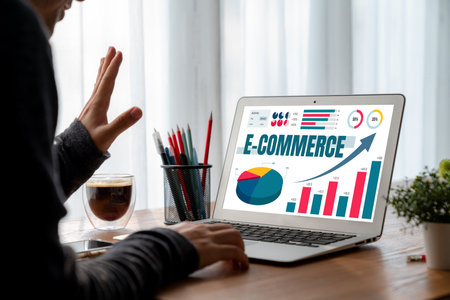 E-commerce data software provide modish dashboard for sale analysis to the online retail businessの写真素材