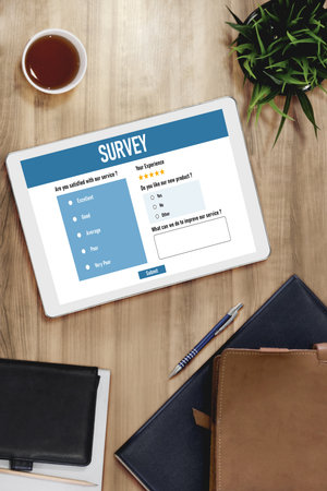 Online survey form for modish digital information collection on the internet network