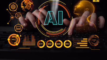 AI Assistant Brain Processor with LLM Technology, Big Data, Machine Learning, Generative AI for Business Support, Future Agentic AI Technology and Artificial Intelligence Prompt Engineering. Thunkの写真素材