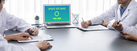 Software update on computer for brisk version of device software upgrade