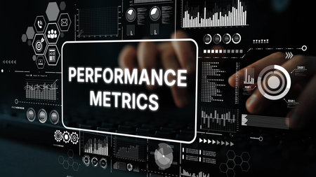 Futuristic Digital Interface for Analyzing Performance Metrics with Data Visualization and Analytics Tools. Asymptotic smart data analytic.の写真素材