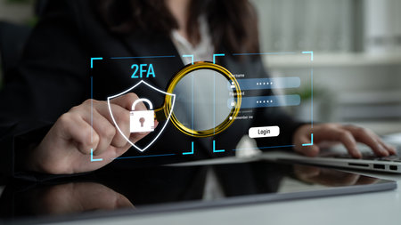 Two-factor authentication strengthens login system security. Adds protection, two-factor...