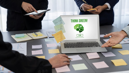 Green business transformation for brisk corporate business to thank green marketing strategyの写真素材
