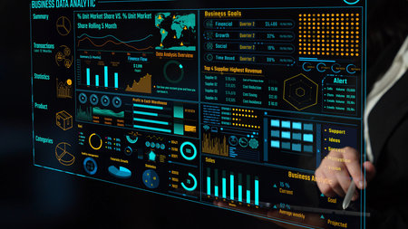 Data analytics and big data strategy for real-time analytics, predictive data modeling, business intelligence analytics, and data-driven decision-making in modern digital businesses. Thunkの写真素材