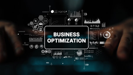 Business Optimization Strategy with Data Visualization and Modern Technology in Professional Environment. Asymptotic smart data analytic.の写真素材
