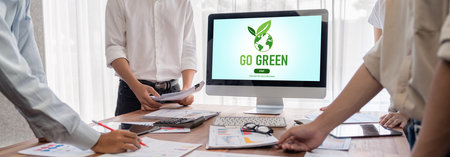 Green business transformation for brisk corporate business to thank green marketing strategyの写真素材