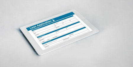 Online loan application form for modish digital information collection on the internet networkの写真素材