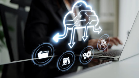 Cloud computing, cloud strategy, and cloud technology transforming digital infrastructure with...