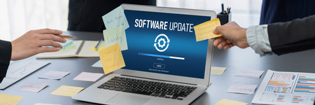 Software update on computer for brisk version of device software upgrade