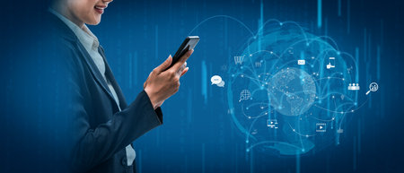 Visualization of global digital communication and online across multiple platforms, including global...