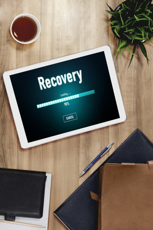 data backup restoration recovery restore data from cloud storage snugly and provide planned network reserve business dataの写真素材