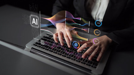 AI Assistant Brain Processor with LLM Technology, Big Data, Machine Learning, Generative AI for Business Support, Future Agentic AI Technology and Artificial Intelligence Prompt Engineering. Muxerの写真素材