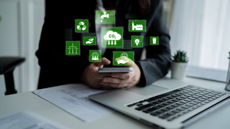 ESG concept integrates environmental, social, and governance practices to promote sustainability, responsibility, and ethical business development Latchの写真素材