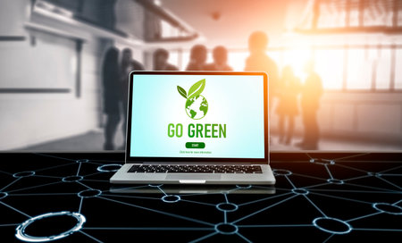 Green business transformation for modish corporate business to thank green marketing strategyの写真素材