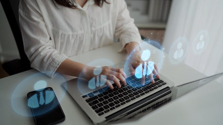 Digital recruitment and online hiring, virtual headhunting, smart recruitment platforms, talent...