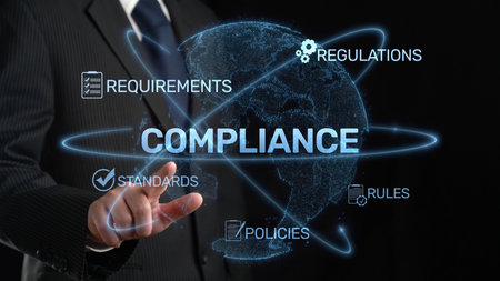 Explore the vital elements of compliance in business, highlighting key regulations, policies, and standards to ensure effective governance and ethical practices globally.の写真素材