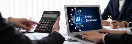 Business intelligence and data analysis concept. Analyst team working on financial data analysis...