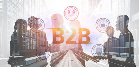 B2B technology enhances operations, improves communication, and drives market efficiency through digital tools and strategic innovation. Vouchの写真素材