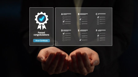 Product certification, certified quality assurance, verified product standards, quality compliance, and business certification milestones for market trust and product credibility. Muxerの写真素材