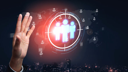 Target audience analysis, customer segmentation, personalized marketing, audience targeting strategies, and marketing efficiency improvement through smart customer profiling. Muxerの写真素材