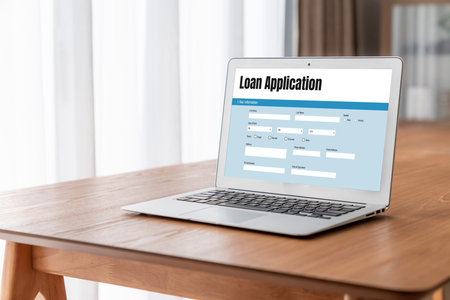 Online loan application form for modish digital information collection on the internet networkの写真素材