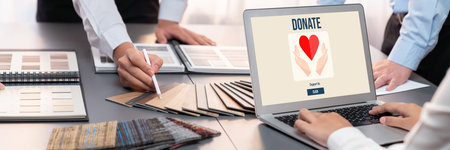 Online donation platform offer brisk money sending system for people to transfer on the internetの写真素材