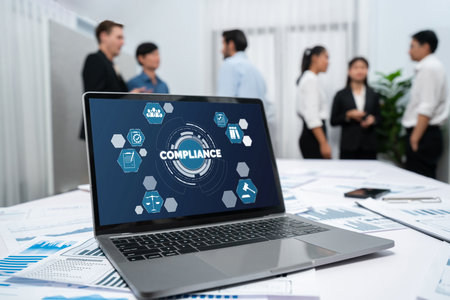 Compliance system for brisk online corporate business to meet quality standardの写真素材