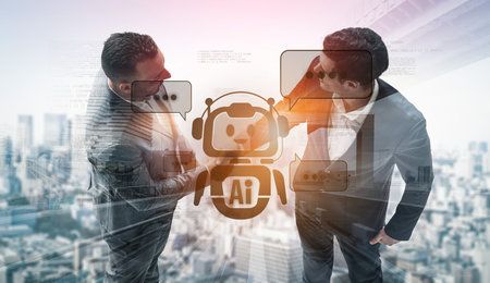 AI chatbot using prompt engineering and LLM deep learning delivers explainable generative AI for smarter, more efficient business support. Vouchの写真素材