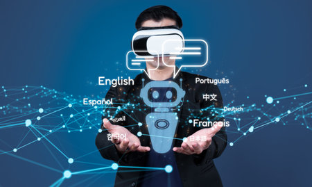 Explore the intersection of artificial intelligence and virtual reality in language translation,...