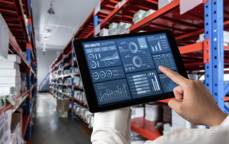 Business data dashboard provide business intelligence analytic for marketing strategy planning...