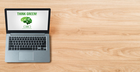 Green business transformation for modish corporate business to thank green marketing strategyの写真素材