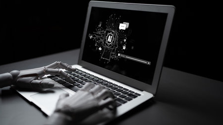 AI Virtual Assistant Artificial Intelligence Chatbot Controlled by Prompt Engineering for Explainable Generative AI information and LLM Deep Learning Technology for Smart Business Work Support.の写真素材