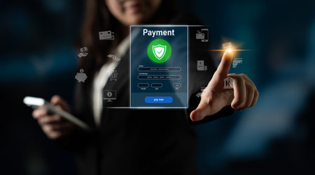 Secure online payments ensure smooth e-commerce with safe transactions, digital payment systems, and financial data protection. Latchの写真素材