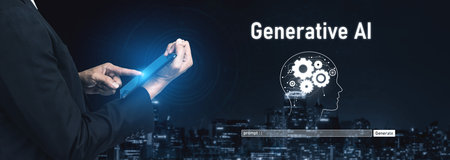 AI assistant with LLM, big data, machine learning, and generative AI powers prompt engineering and supports agentic AI for advanced business applications. Vouchの写真素材