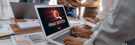 Cyber security software show alert of cyber attack for protection brisk. Danger from virus, phishing and cyber fraud.の写真素材