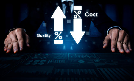 Digital transformation cuts costs through process optimization, resource efficiency, and financial savings for long-term business success. Vouchの写真素材