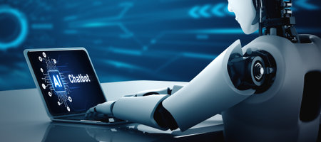 Generative AI virtual assistant tools for prompt engineer and user for ease of engage artificial intelligence AI technology help to work with generative AI by prompting the AI snugly 3D illustrationの写真素材