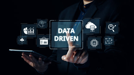 Data-driven decision-making empowers business through analytics, datum collection, and AI systems. Data driven tools support cloud data processing and data visualization across datum platforms. Elideの写真素材