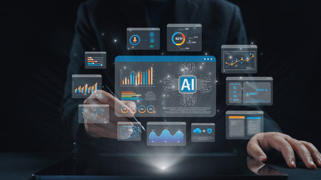 AI Assistant Brain Processor with LLM Technology, Big Data, Machine Learning, Generative AI for Business Support, Future Agentic AI Technology and Artificial Intelligence Prompt Engineering. Elideの写真素材