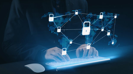 Cyber security protection and cyber security strategies against cyber threats, system hacks, digital...