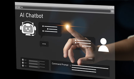 AI chatbot using prompt engineering and LLM deep learning delivers explainable generative AI for smarter, more efficient business support.の写真素材