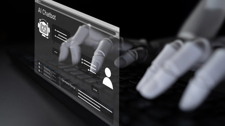 AI Virtual Assistant Artificial Intelligence Chatbot Controlled by Prompt Engineering for Explainable Generative AI information and LLM Deep Learning Technology for Smart Business Work Support. Latchの写真素材
