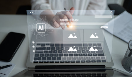 AI image generator interface enables image, AI, and generator process by converting user prompt into...