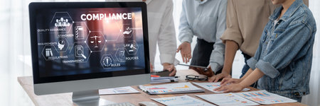 Compliance system for brisk online corporate business to meet quality standardの写真素材