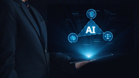 AI Assistant Brain Processor with LLM Technology, Big Data, Machine Learning, Generative AI for Business Support, Future Agentic AI Technology and Artificial Intelligence Prompt Engineering. Elideの写真素材