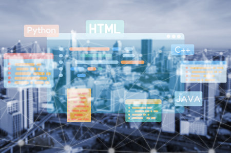 Software development combines coding tools, mobile app creation, and programming languages to deliver innovative digital product solutions. Vouchの写真素材