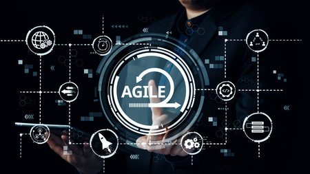 Agile project management using teams and agile planning for agile development. Agile enables flexibility, collaboration, and continuous improvement across modern workflows. Elideの写真素材