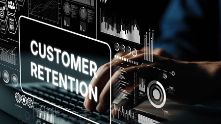 Customer Retention Strategies and Data Analysis for Improving Business Performance. Asymptotic smart data analytic.の写真素材
